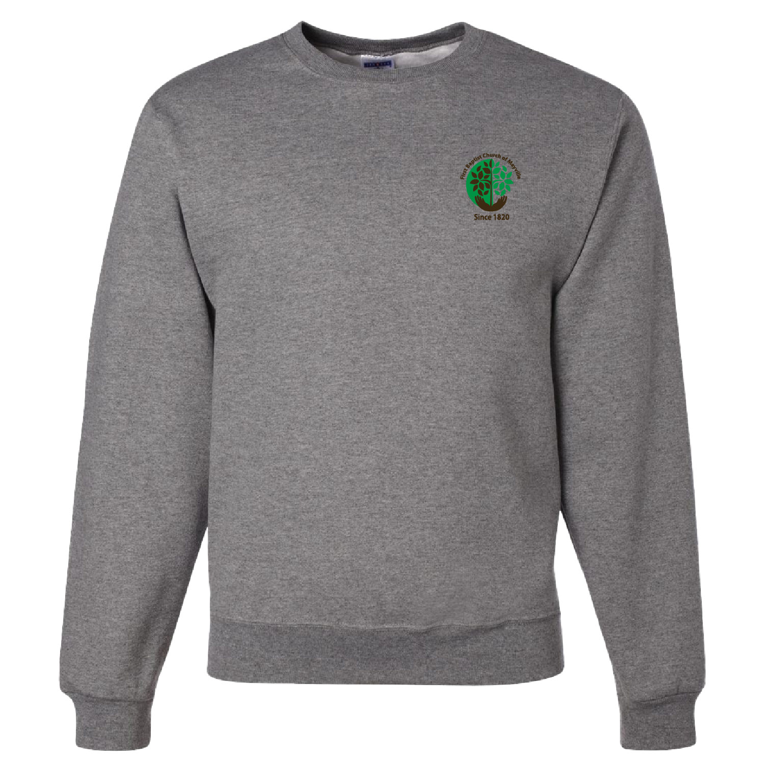 First Baptist Church of Mayville Cotton Crew Sweatshirt – EMBROIDERED – Oxford product image