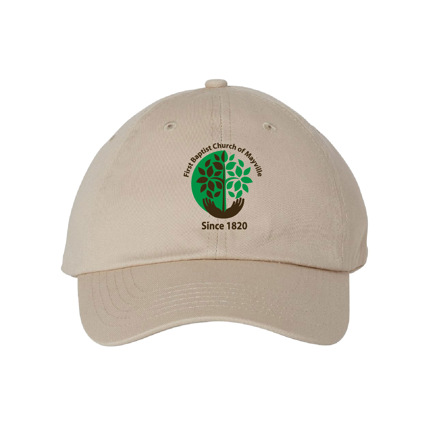 First Baptist Curch of Mayville – Unstructured Cap EMBROIDERED – Stone product image