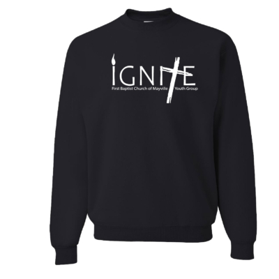 First Baptist Church of Mayville -Youth Group- Crewneck Sweatshirt – Printed – Black product image