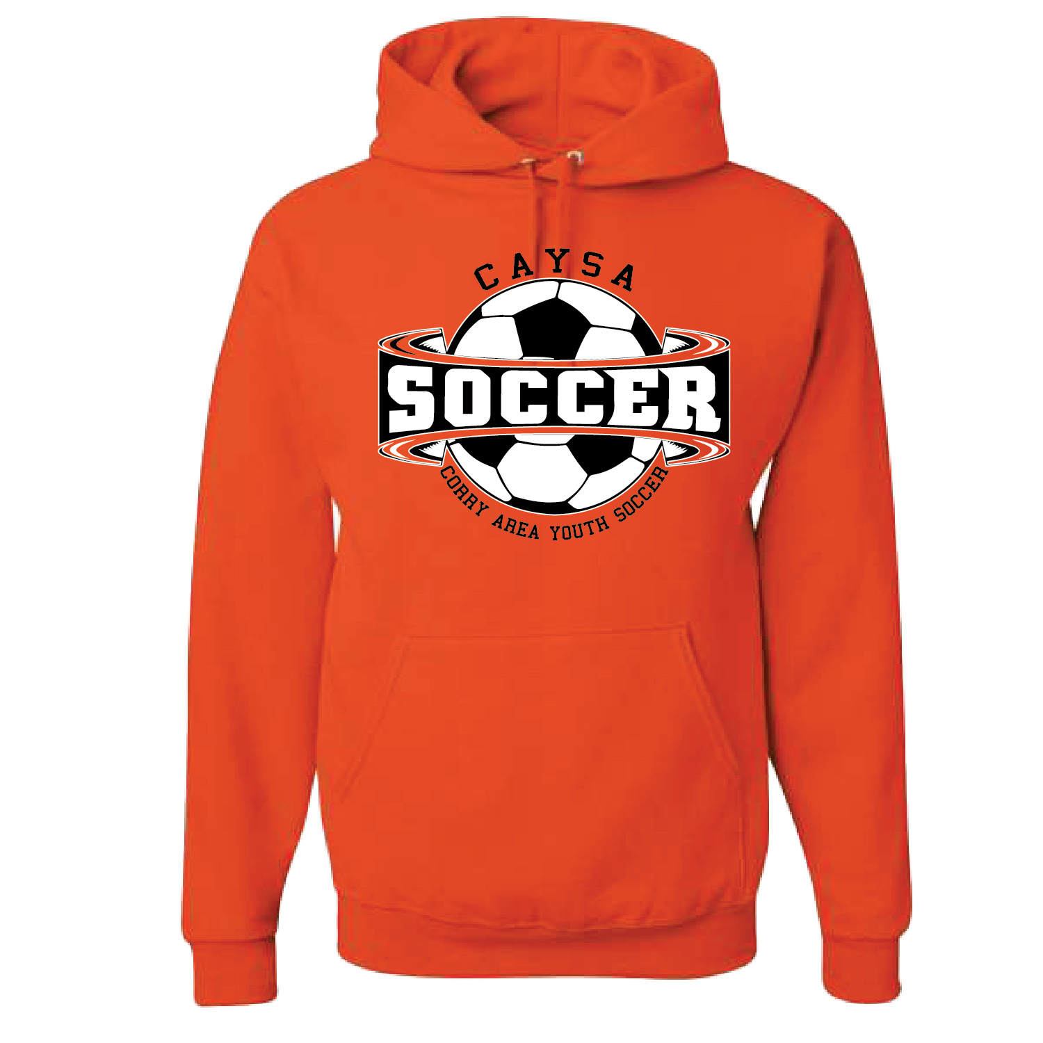 Corry Youth Soccer – Cotton Hooded Sweatshirt – Orange product image