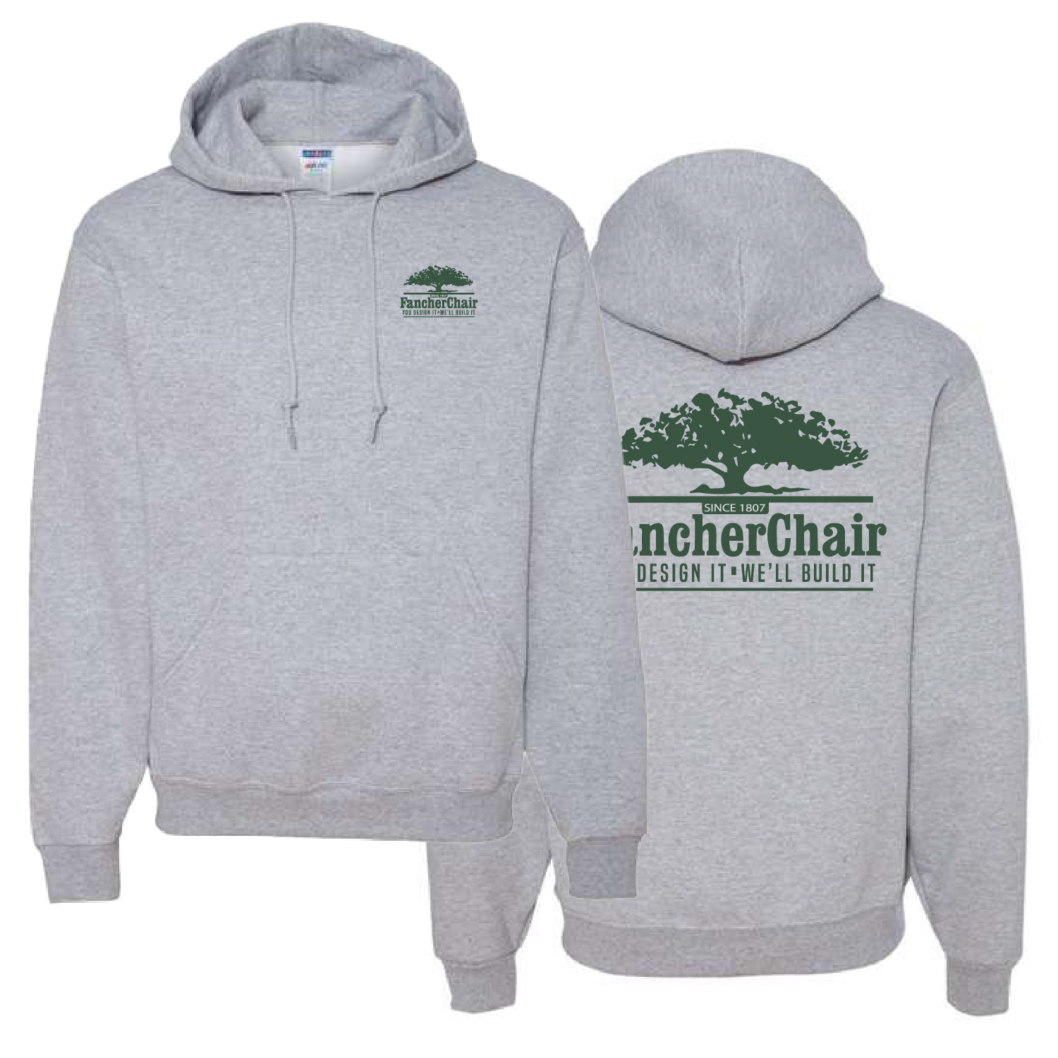 Fancher Chair Company - Cotton Hooded Sweatshirt - Athletic Heather