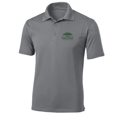 Fancher Chair Company – Men’s Poly Polo – Grey Concrete Embroidered product image