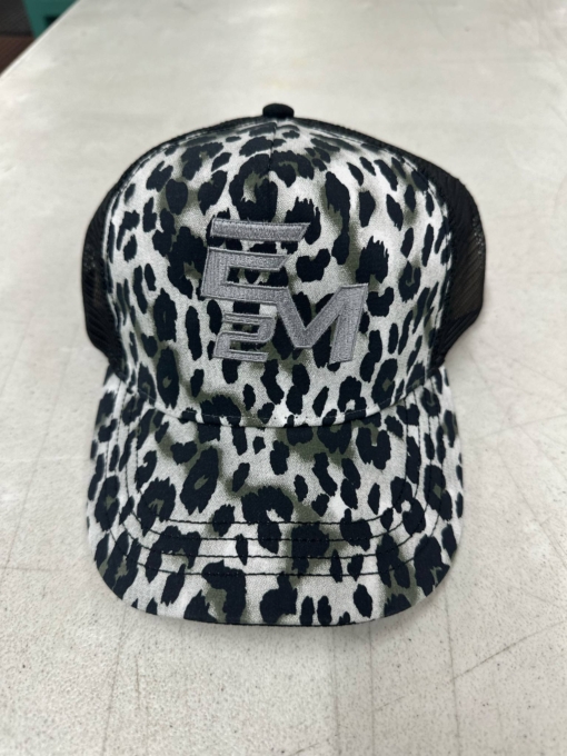 E2M - Leopard Fashion Trucker Cap - Silver