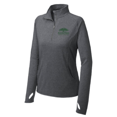 Fancher Chair Company – Ladies Stretch 1/4-Zip Pullover – Charcoal Gray Heather Embroidered product image
