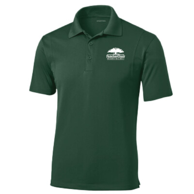 Fancher Chair Company – Men’s Poly Polo – Forest Green Embroidered product image