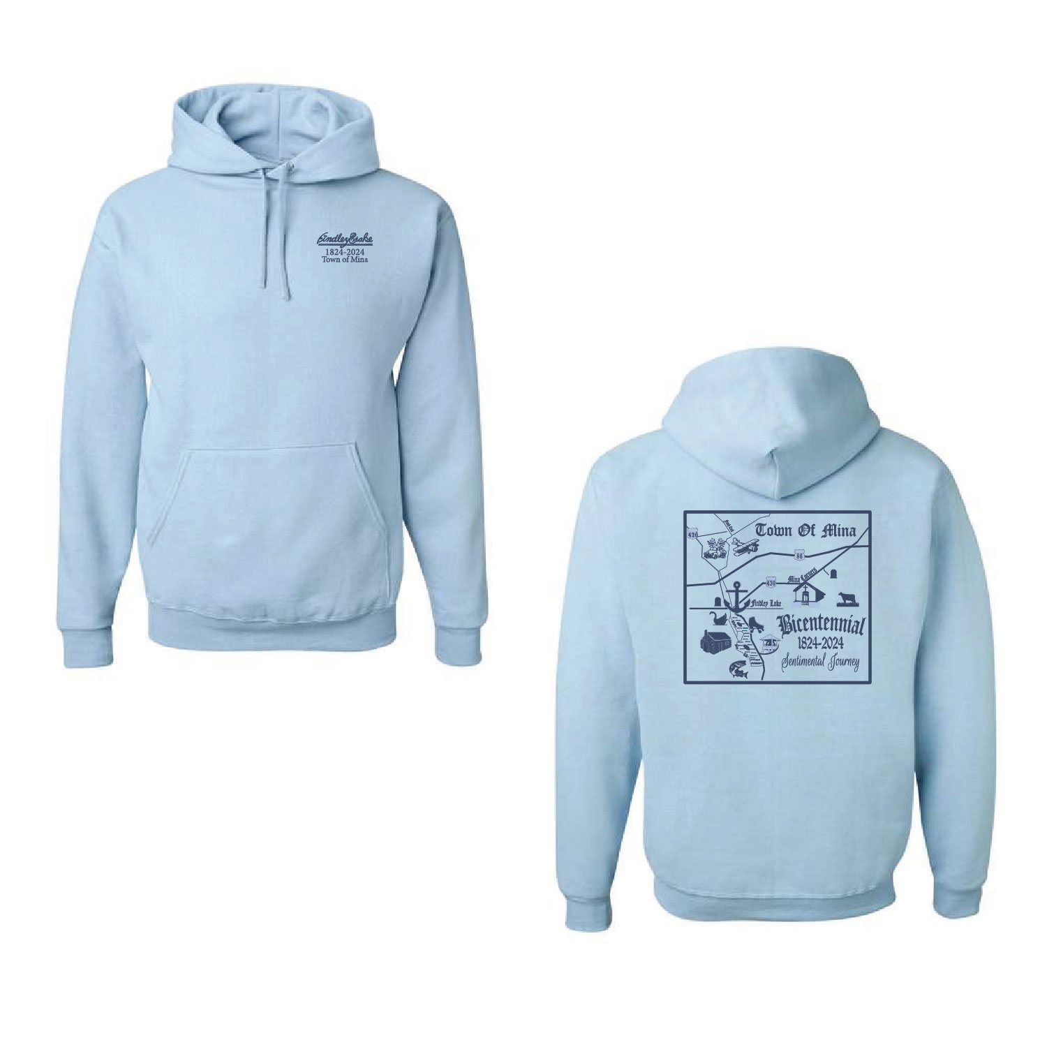 Town of Mina Bicentennial – Cotton Hooded Sweatshirt product image