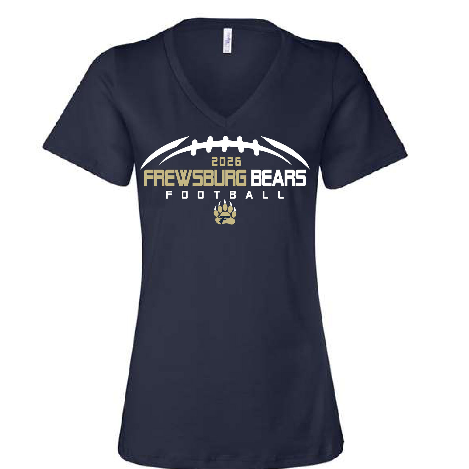 Frewsburg Football- Navy Ladies Cotton V-Neck product image