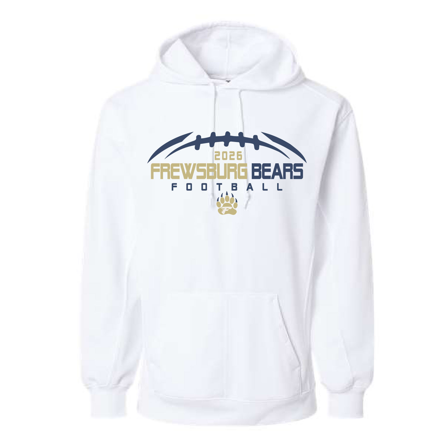 Frewsburg Football-White Poly Hooded Sweatshirt product image