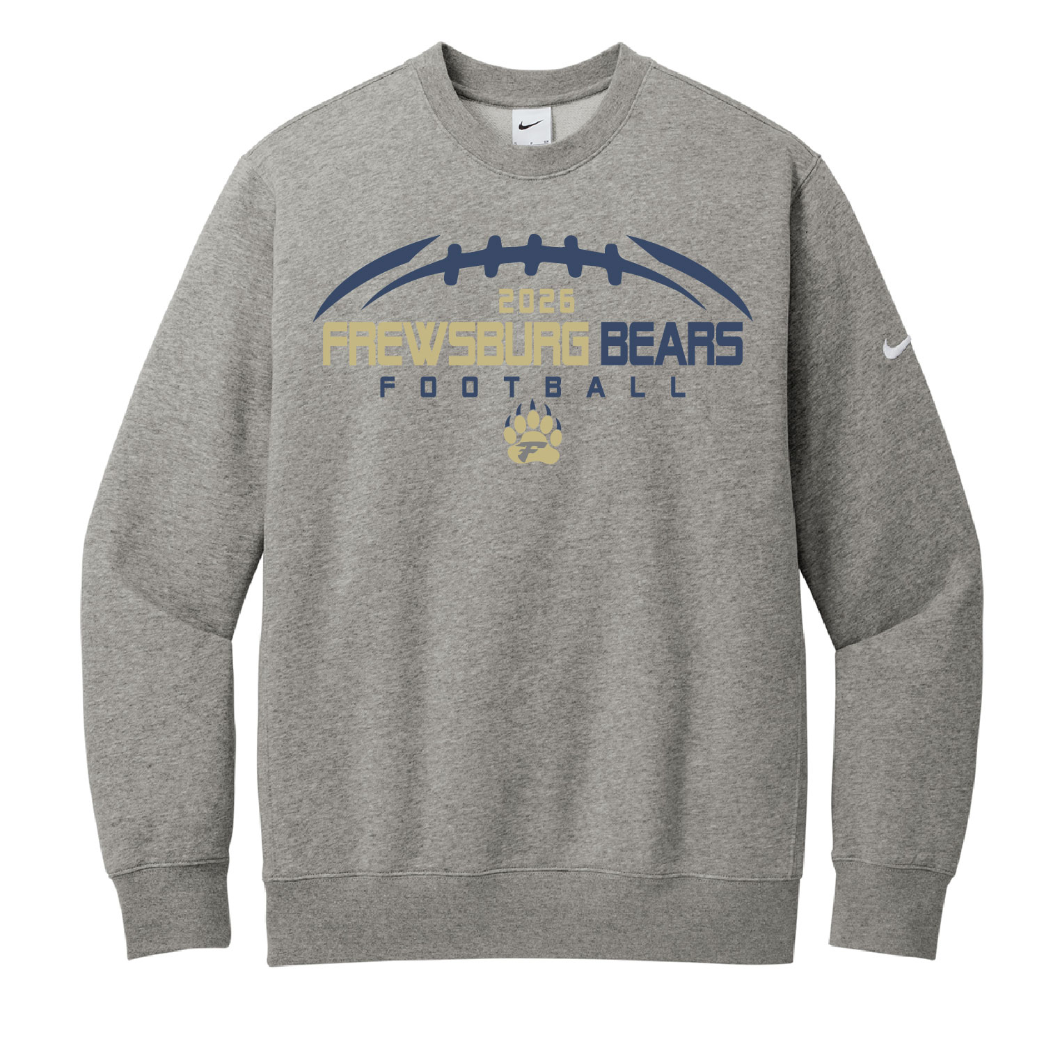 Frewsburg Football – Nike Club Fleece Crew – Dark Grey Heather product image