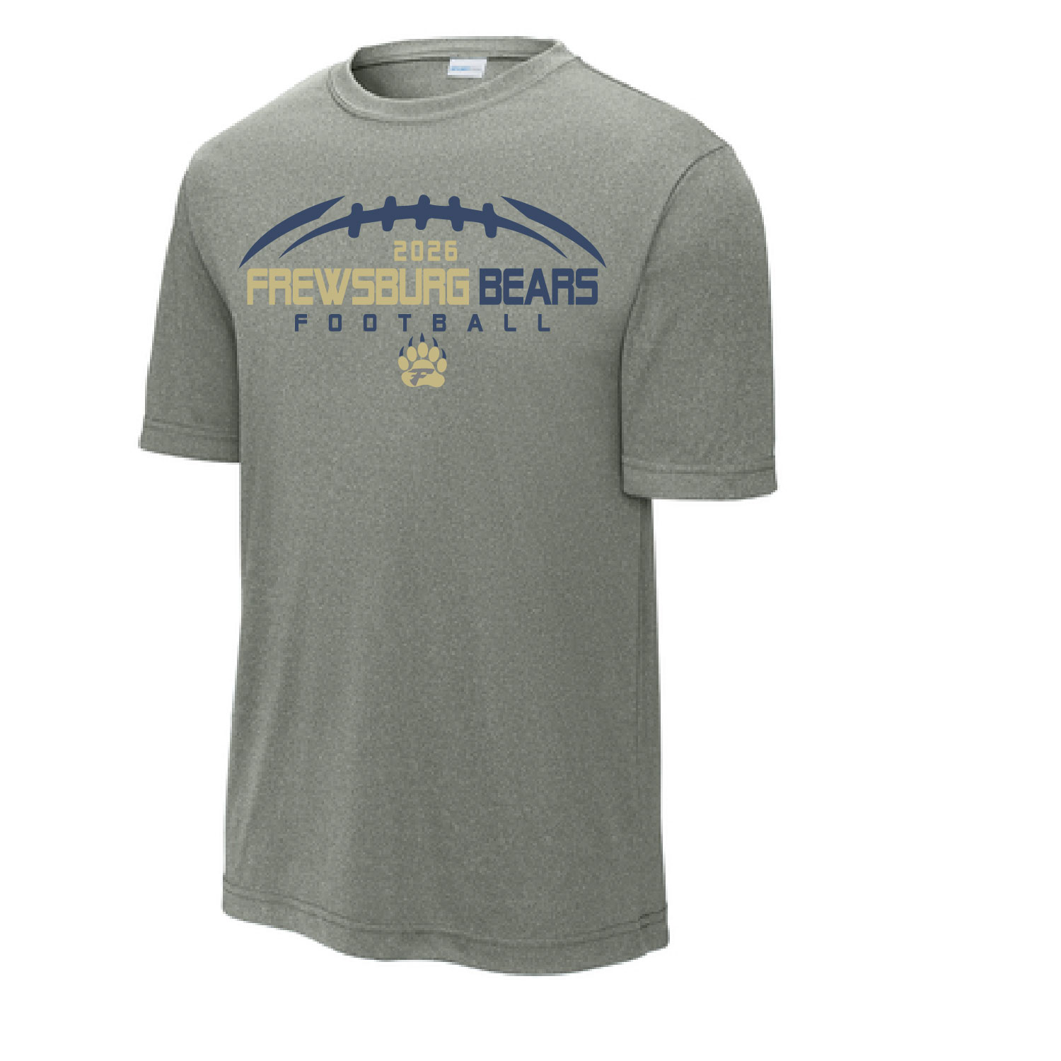 Frewsburg Football- Gray Poly Short Sleeve T-Shirt product image