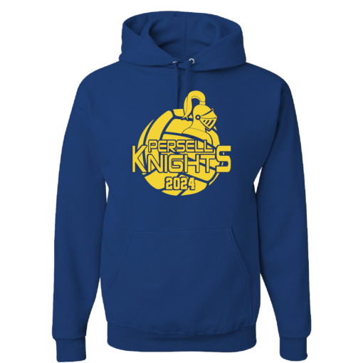 Persell Knights Volleyball- Poly Royal Hooded Sweatshirt