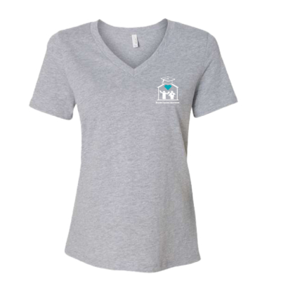 Brocton Teachers' Association - Ladies V-neck Short Sleeve Shirt - Athletic Heather