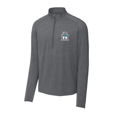 Brocton Teachers’ Association – Mens Stretch Quarterzip – Charcoal Grey Heather – Embroidered product image