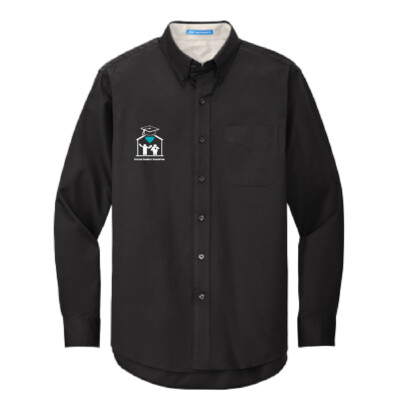 Brocton Teachers’ Association – Mens Long Sleeve Easy Care Shirt with Pocket and Buttons – Black – Embroidered product image