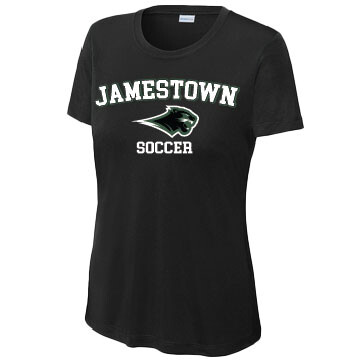 Jamestown Girls Soccer – Ladies Poly Short Sleeve Shirt – Black product image