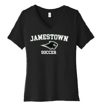 Jamestown Girls Soccer – Ladies Vneck Short Sleeve Shirt – Black product image