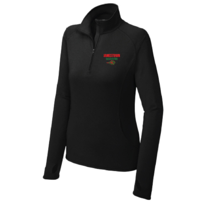 Jamestown Girls Soccer – Ladies Quarter zip pullover- Black EMBROIDERED product image