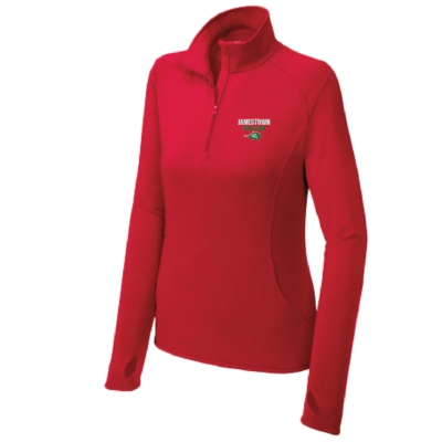 Jamestown Girls Soccer – Ladies Quarter zip pullover- Red EMBROIDERED product image