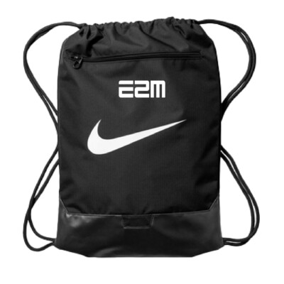 E2M – Nike Drawstring Cinch Pack – Black – Embroidered Logo product image