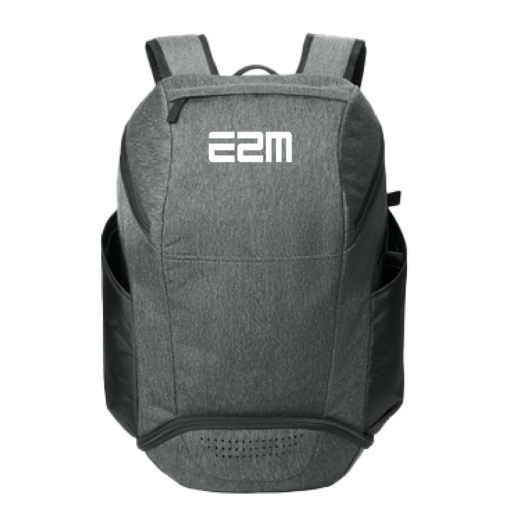E2M - Rec Backpack- Gray- Embroidered Logo