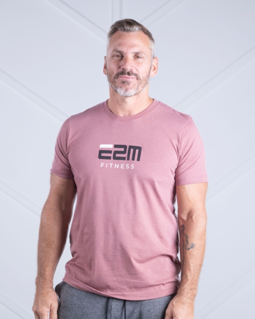 E2M - Cotton Short Sleeve Shirt - Heather Mauve
