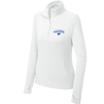 Panama Sports Boosters – Ladies Quarter zip Pullover- White – EMB product image