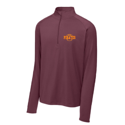 Clymer Basketball - Poly/Spandex Quarter Zip - Embroidered - Maroon