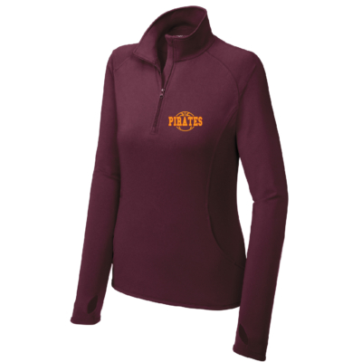 Clymer Basketball - Ladies Poly/Spandex Quarter Zip - Embroidered - Maroon