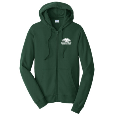 Fancher Chair Company – Fleece Full Zip Hooded Sweatshirt – Forest Green – Left Chest Print product image