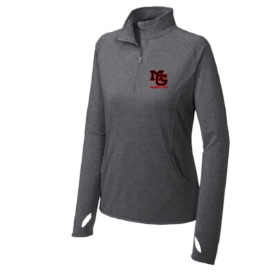 Maple Grove Wrestling- Ladies Quarterzip Pullover – Charcoal Heather EMBROIDERED product image