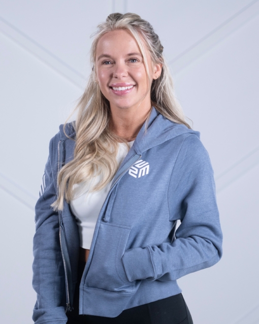 E2M - Women's Full Zip Crop - Flint Blue Heather - Image 5