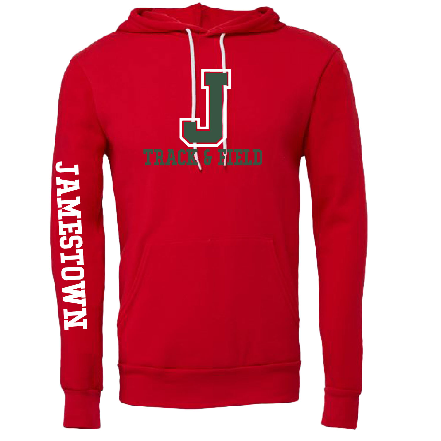 Jamestown Track – Bella Unisex Sponge Fleece Hoodie – Red product image