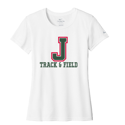 Jamestown Track – Ladies Nike Swoosh Sleeve Tee – White product image