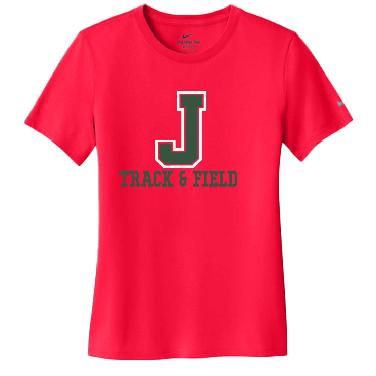Jamestown Track – Ladies Nike Swoosh Sleeve Tee – University Red product image