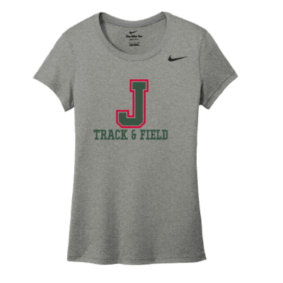 Jamestown Track – Ladies Nike Swoosh Sleeve Tee – Carbon Heather product image