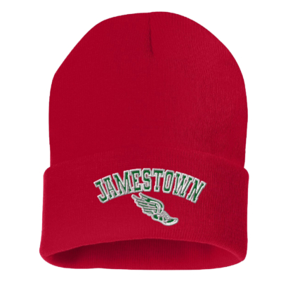 Jamestown Track – Embroidered Cuffed Beanie – Red product image