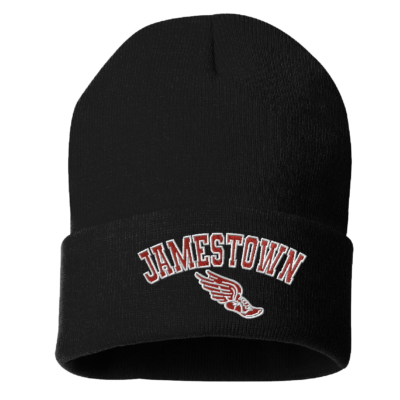 Jamestown Track – Embroidered Cuffed Beanie – Black product image