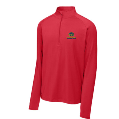 Golden Cougars Track – Unisex Quarter zip Pullover – Red EMBROIDERED product image