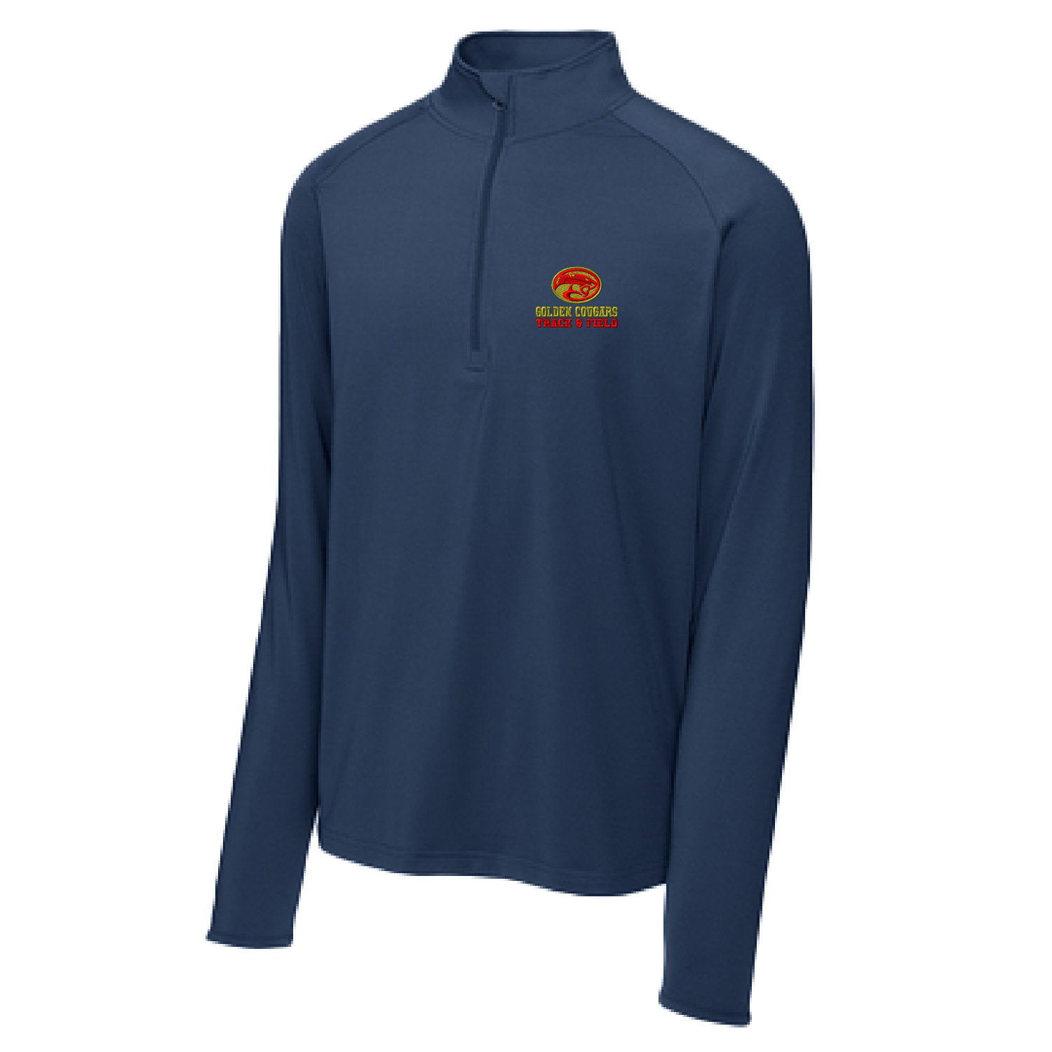 Golden Cougars Track – Unisex Quarter zip Pullover – Navy EMBROIDERED product image