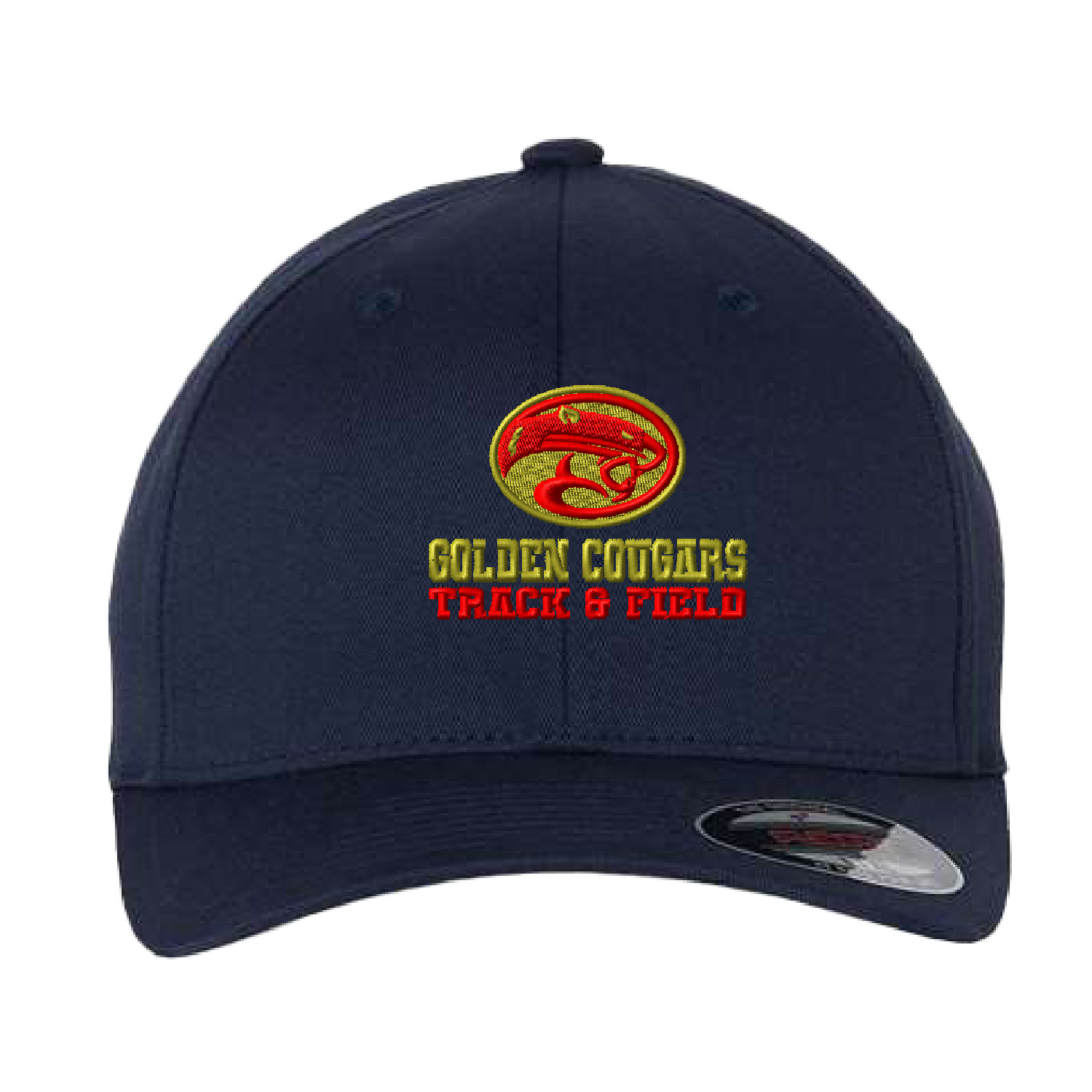 Golden Cougars Track – Flexfit Cotton Blend Cap – Navy EMBROIDERED product image