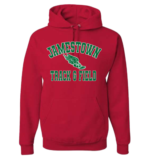Jamestown Track - Cotton Hooded Sweatshirt - Red