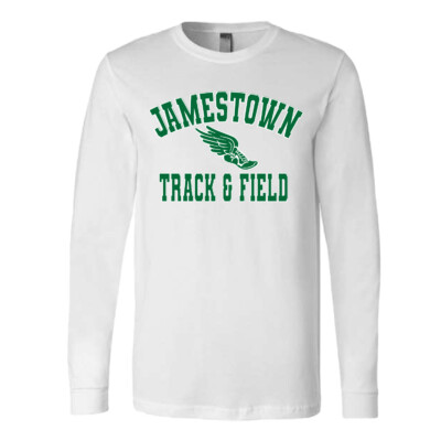 Jamestown Track – Bella Ringspun Long Sleeve Shirt -White product image