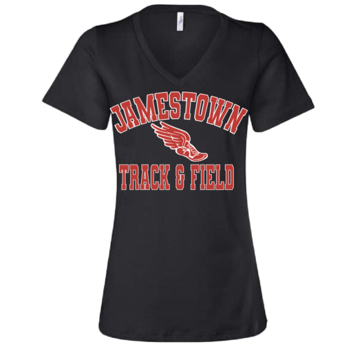 Jamestown Track - Ladies V Neck Short Sleeve Shirt - Black
