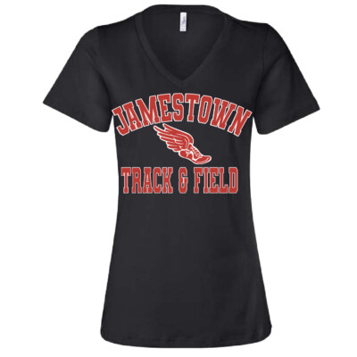 Jamestown Track – Ladies V Neck Short Sleeve Shirt – Black product image