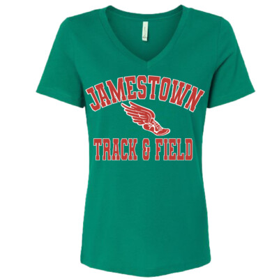 Jamestown Track – Ladies V Neck Short Sleeve Shirt – Kelly product image