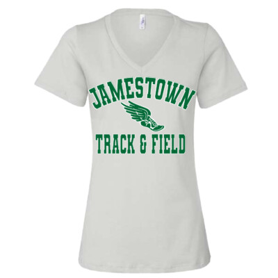 Jamestown Track – Ladies V Neck Short Sleeve Shirt – White product image