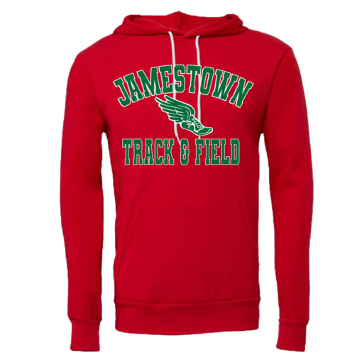 Jamestown Track - Bella Cotton Hooded Sweatshirt - Red