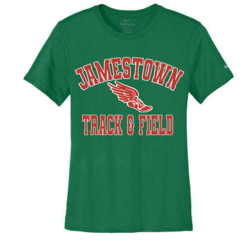 Jamestown Track - Ladies Nike DriFit Tee - Gorge Green