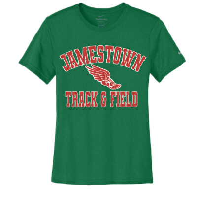 Jamestown Track – Ladies Nike DriFit Tee – Gorge Green product image