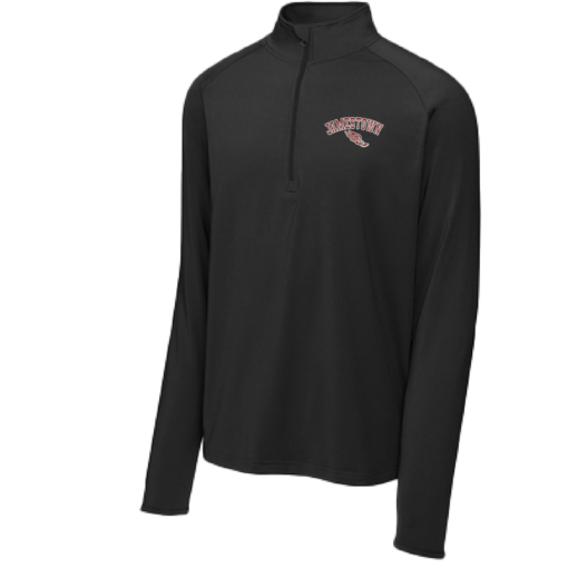 Jamestown Track - Poly/Spandex Quarter Zips -Embroidered - Black